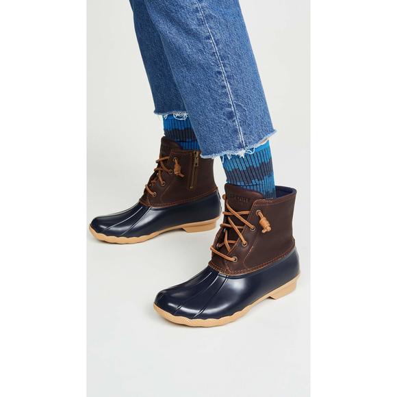 SPERRY WOMEN'S SALTWATER BOOTS, TAN/NAVY, 7.5 - Picture 4 of 6
